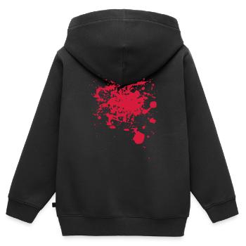 Blut - Kinder Premium Organic Zip Hoodie - Schwarz - Hinten - AI Model Kid Male (0cm)