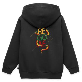 Reggae - Kinder Premium Organic Zip Hoodie - Schwarz - Hinten - AI Model Kid Male (0cm)