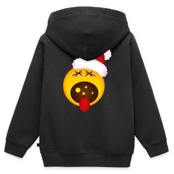 Smiley Christmas Scream - Sweat Premium à capuche zippé enfant bio - noir - Dos - AI Model Kid Male (0cm)