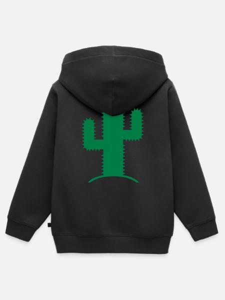 Kaktus - Kinder Premium Organic Zip Hoodie - Schwarz