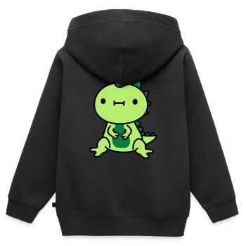 kleiner suesser kawaii - Kinder Premium Organic Zip Hoodie - Schwarz - Hinten - AI Model Kid Male (0cm)