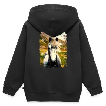 PFERD - Kinder Premium Organic Zip Hoodie - Schwarz - Hinten - AI Model Kid Male (0cm)