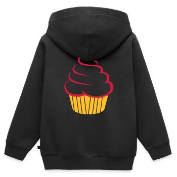 cupcake - Kinder Premium Organic Zip Hoodie - Schwarz - Hinten - AI Model Kid Male (0cm)