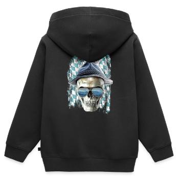 Bavarian skull - Kinder Premium Organic Zip Hoodie - Schwarz - Hinten - AI Model Kid Male (0cm)