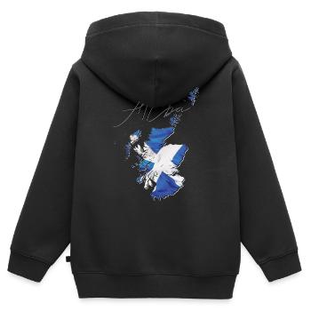 Drapeau de l’Écosse en Écosse Carte SC - Sweat Premium à capuche zippé enfant bio - noir - Dos - AI Model Kid Male (0cm)