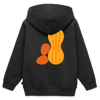 Erdnuss - Kinder Premium Organic Zip Hoodie - Schwarz - Hinten - AI Model Kid Male (0cm)