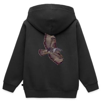 Bussard im Flug - Kinder Premium Organic Zip Hoodie - Schwarz - Hinten - AI Model Kid Male (0cm)