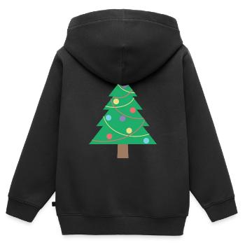 Weihnachtsbaum - Kinder Premium Organic Zip Hoodie - Schwarz - Hinten - AI Model Kid Male (0cm)