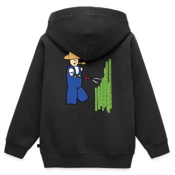 Gärtner - Kinder Premium Organic Zip Hoodie - Schwarz - Hinten - AI Model Kid Male (0cm)