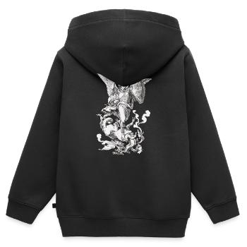 Erzengel Sankt Michael bekämpft den Drachen - Kinder Premium Organic Zip Hoodie - Schwarz - Hinten - AI Model Kid Male (0cm)