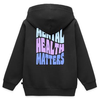 Mental Health Matters - Kinder Premium Organic Zip Hoodie - Schwarz - Hinten - AI Model Kid Male (0cm)
