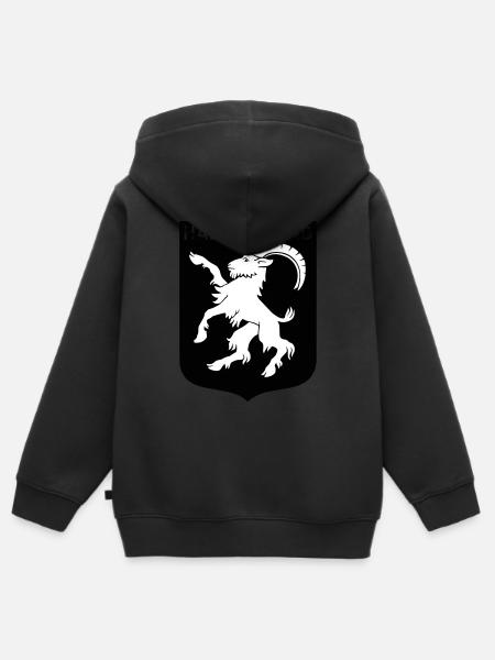 Hälsingland - Hoodie Premium med dragkedja barn ekologisk - svart