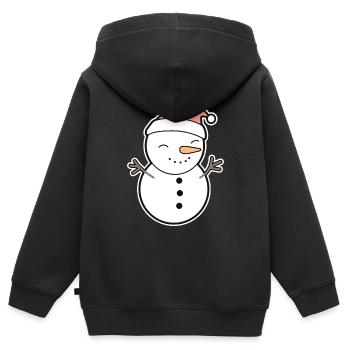 Schneemann - Kinder Premium Organic Zip Hoodie - Schwarz - Hinten - AI Model Kid Male (0cm)