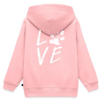 Amoureux des animaux - Sweat Premium à capuche zippé enfant bio - rose - Dos - AI Model Kid Female (0cm)