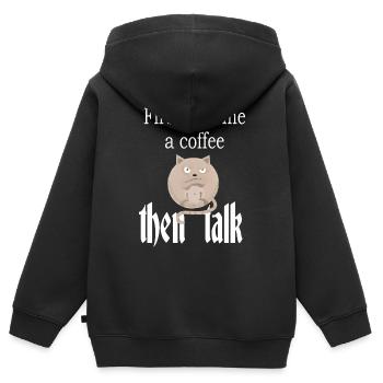 Angry cat - Kinder Premium Organic Zip Hoodie - Schwarz - Hinten - AI Model Kid Male (0cm)