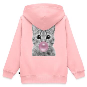 Chat bulle - Sweat Premium à capuche zippé enfant bio - rose - Dos - AI Model Kid Female (0cm)