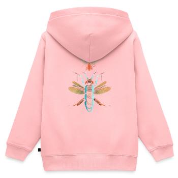 Insektenbefall - groß frisst klein - Kinder Premium Organic Zip Hoodie - Rosa - Hinten - AI Model Kid Female (0cm)