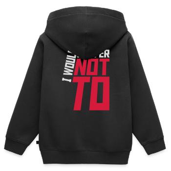 Je préfère ne pas - Sweat Premium à capuche zippé enfant bio - noir - Dos - AI Model Kid Male (0cm)