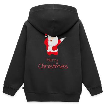 Verrückter Weihnachtsmann - Kinder Premium Organic Zip Hoodie - Schwarz - Hinten - AI Model Kid Male (0cm)