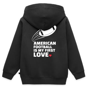 Ich Liebe Den Amerikanischen Fußball Stylish - Kinder Premium Organic Zip Hoodie - Schwarz - Hinten - AI Model Kid Male (0cm)