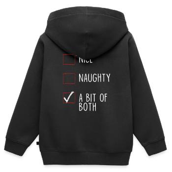 Nice Naughty A Bit Of Both - Kids Premium Organic Zip-up Hoodie - black - Back - AI Model Kid Male (0cm)
