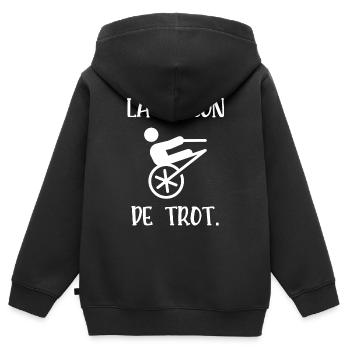 la saison de trot - Sweat Premium à capuche zippé enfant bio - noir - Dos - AI Model Kid Male (0cm)