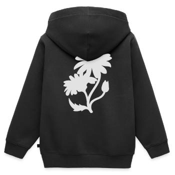 Marguerites simples - Sweat Premium à capuche zippé enfant bio - noir - Dos - AI Model Kid Male (0cm)