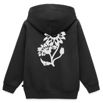 Marguerites simples - Sweat Premium à capuche zippé enfant bio - noir - Dos - AI Model Kid Male (0cm)