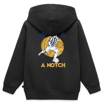 Kicking It Up A Notch Retro Cool Football Designs - Kinder Premium Organic Zip Hoodie - Schwarz - Hinten - AI Model Kid Male (0cm)