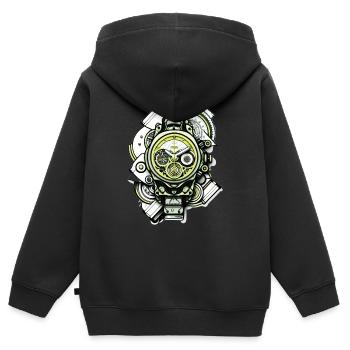 Uhr als Automatic oder Handaufzug für Vintage Fans - Kinder Premium Organic Zip Hoodie - Schwarz - Hinten - AI Model Kid Male (0cm)
