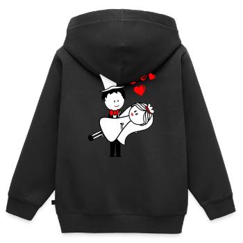 Married couple - Kids Premium Organic Zip-up Hoodie - black - Back - AI Model Kid Male (0cm)