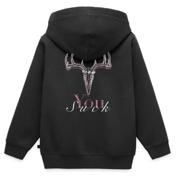 You Suck - Kinder Premium Organic Zip Hoodie - Schwarz - Hinten - AI Model Kid Male (0cm)