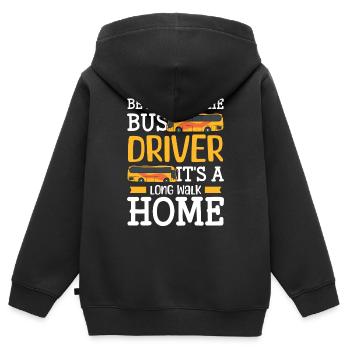 Fahrer Busfahrerin Reisebus - Kinder Premium Organic Zip Hoodie - Schwarz - Hinten - AI Model Kid Male (0cm)