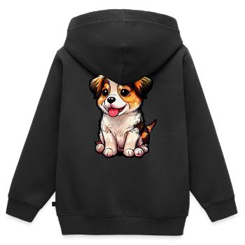 Doggy's charm, sweet snuffle - Kids Premium Organic Zip-up Hoodie - black - Back - AI Model Kid Male (0cm)