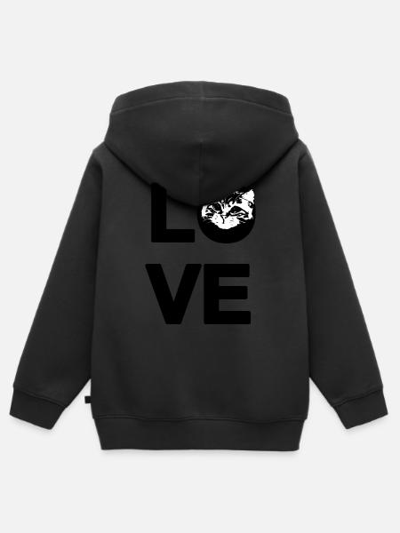 Liebes-Chat - Kinder Premium Organic Zip Hoodie - Schwarz