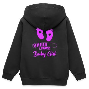 loading baby girl - Kinder Premium Organic Zip Hoodie - Schwarz - Hinten - AI Model Kid Male (0cm)