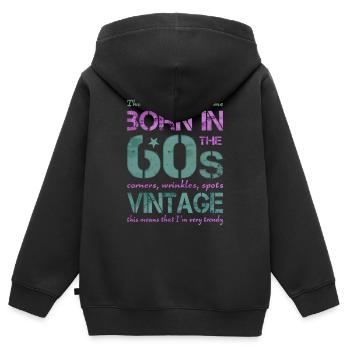 60er Sechziger 60s - Kinder Premium Organic Zip Hoodie - Schwarz - Hinten - AI Model Kid Male (0cm)