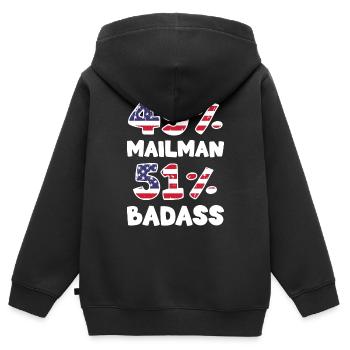 Post Briefzusteller Pakete - Kinder Premium Organic Zip Hoodie - Schwarz - Hinten - AI Model Kid Male (0cm)