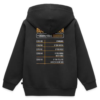 Aiguille de perçage - Sweat Premium à capuche zippé enfant bio - noir - Dos - AI Model Kid Male (0cm)