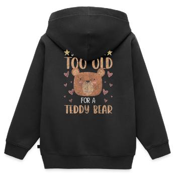 Teddy Spielzeug Niedlich - Kinder Premium Organic Zip Hoodie - Schwarz - Hinten - AI Model Kid Male (0cm)