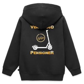 Pension de retraité mobile - Sweat Premium à capuche zippé enfant bio - noir - Dos - AI Model Kid Male (0cm)