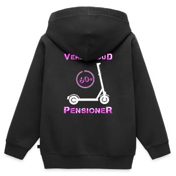 Rentnerin Rentner - Kinder Premium Organic Zip Hoodie - Schwarz - Hinten - AI Model Kid Male (0cm)