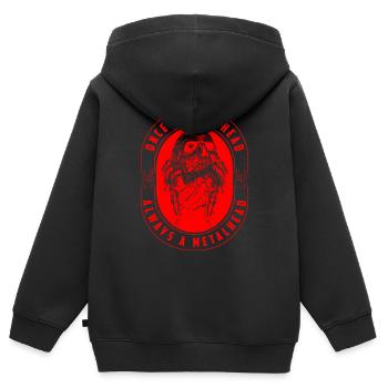 Musik Gitarrist Rockgitarre Hardcore - Kinder Premium Organic Zip Hoodie - Schwarz - Hinten - AI Model Kid Male (0cm)