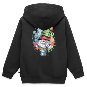 Elf in der Eiswaffel - Kinder Premium Organic Zip Hoodie - Schwarz - Hinten - AI Model Kid Male (0cm)