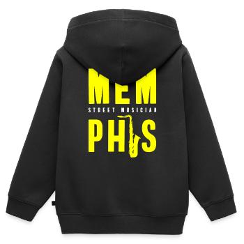 Musiker Künstler Lifestyle Entertainer - Kinder Premium Organic Zip Hoodie - Schwarz - Hinten - AI Model Kid Male (0cm)