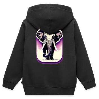 Die ewige Weisheit des Elefanten - Kinder Premium Organic Zip Hoodie - Schwarz - Hinten - AI Model Kid Male (0cm)