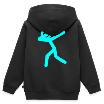 Yes, I am - Kids Premium Organic Zip-up Hoodie - black - Back - AI Model Kid Male (0cm)