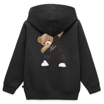 Tamponner Teddy - Sweat Premium à capuche zippé enfant bio - noir - Dos - AI Model Kid Male (0cm)