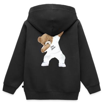 Tamponner Teddy - Sweat Premium à capuche zippé enfant bio - noir - Dos - AI Model Kid Male (0cm)