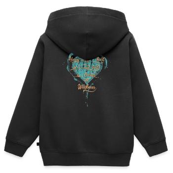 Empathie résiliente - Sweat Premium à capuche zippé enfant bio - noir - Dos - AI Model Kid Male (0cm)